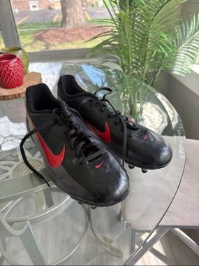 Nike Black and Red Soccer Cleats